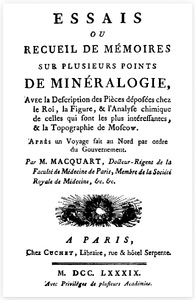 Essais ou Recueil de Memoires sur Plusiers Points de Mineralogie